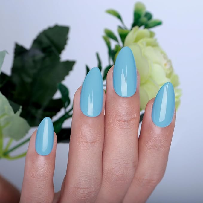 Imtiti Light Blue Gel Nail Polish, 1 Pcs 0.5 fl oz Light Sky Blue gel nail polish Color Soak Off Gel Polish Nail Art Manicure Salon DIY Nail Lamp Gel Nail Design Christmas Decoration