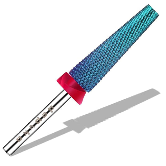 Depvko Super Long 5 in 1 Nail Drill Bits, 3/32'' Carbide Tungsten Bits, Two Way Rotate Professional Advanced Safety Bits for Nail, Fast Remove for Manicure Pedicure (Long 5in1-Blue, Fine-F)