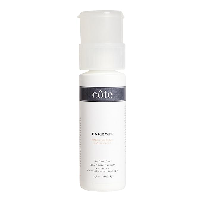 Côte Beauty’s Takeoff Non-Acetone Nail Polish Remover, Scented with Wild Sea Rose & Essential Oils, Vegan & Cruelty-Free, Gentle Nail Polish Remover with No Chalky Residue, 4 Fl Oz