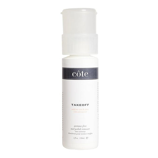Côte Beauty’s Takeoff Non-Acetone Nail Polish Remover, Scented with Wild Sea Rose & Essential Oils, Vegan & Cruelty-Free, Gentle Nail Polish Remover with No Chalky Residue, 4 Fl Oz