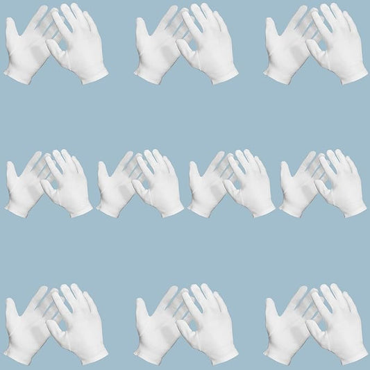 10 Pairs Archival Photo Gloves, White Small Work Gloves For Handling Art Working Photography Men & Womens Cloth Gloves Liners Bulk for Handling Jewelry, Film, Photo, Coin Metal Inspection