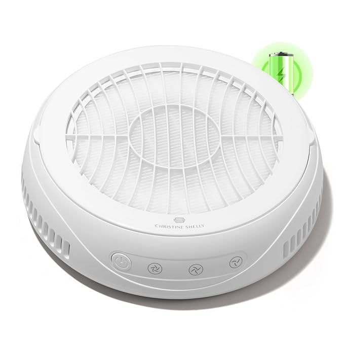 Nail Dust Collector, Cordless Dust Collector Nail Tech, Powerful 4200RPM Vacuum Fan Vent Dust Collector Extractor Dust Suction Machine for Acrylic Nails Polishing, Nail Salon&Home