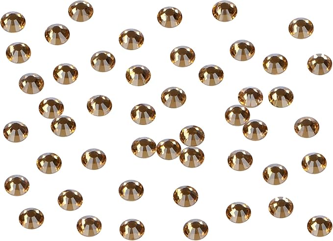 2880PCS Art Nail Rhinestones non Hotfix Glue Fix Round Crystals Glass Flatback for DIY Jewelry Making with one Picking Pen (ss10 2880pcs, Lt. Topaz)
