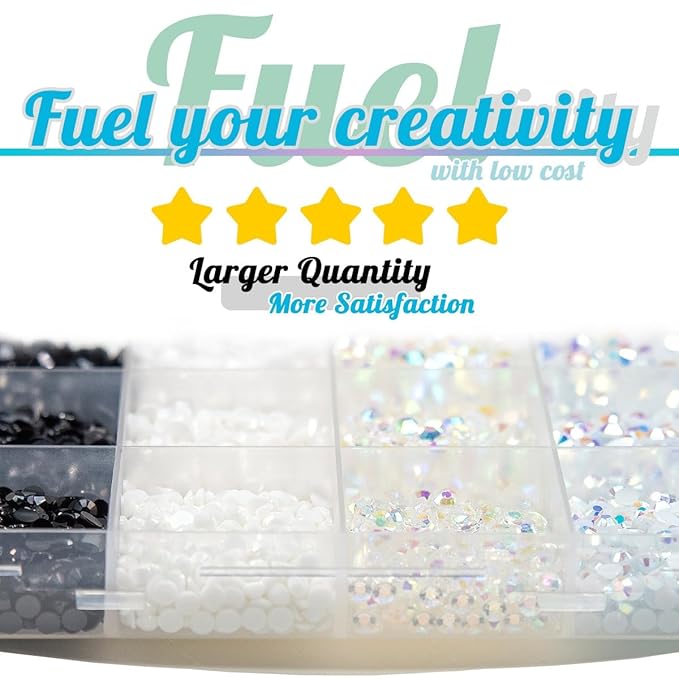 Pure Black White Jelly Resin Rhinestones for Crafting 3mm 4mm 5mm Flatback Transparent White AB Stones Bulk No-Hotfix Resin Gems Diamonds Crystals for Nails Eyes Face Makeup DIY Crafts Tumblers