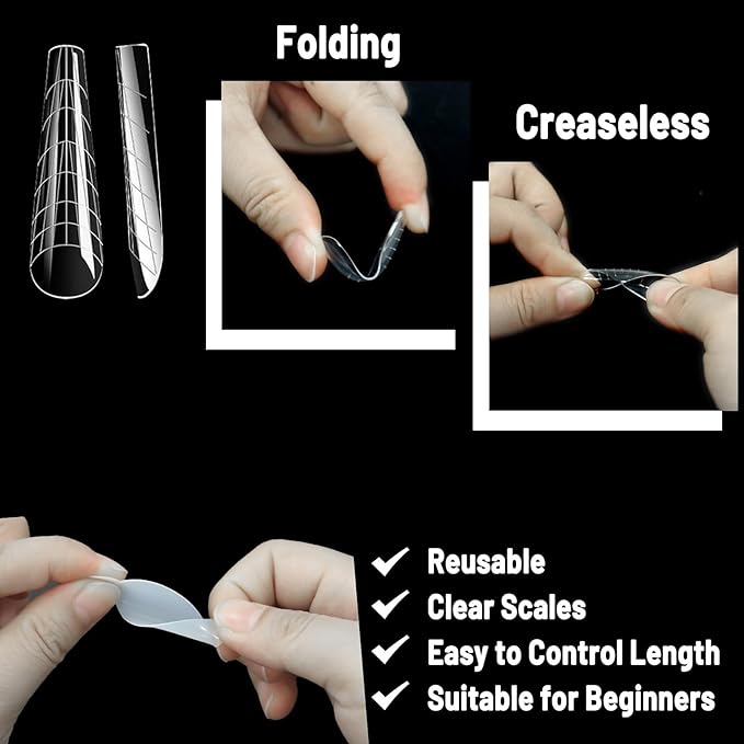 Allstarry 384pcs Nail Dual Forms, Silicone French Nail Forms for Poly Gel Nail Gel Extension Full Cover Acrylic Nail Tips 8 tpye nail form and Silicone Reusable Stickers for Manicure Extension