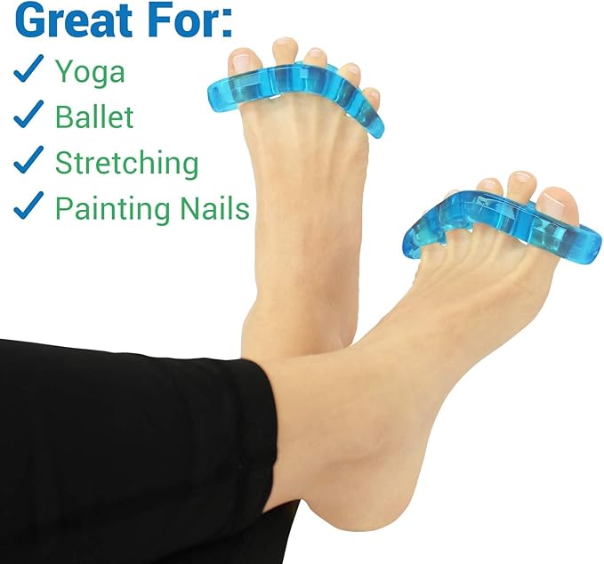 ViveSole Toe Separators for Men & Women Small (2 Pairs) - Silicone Gel Spreaders - Therapeutic Spa Stretchers for Plantar Fasciitis, Bunions, Overlapping Hammer Toe Spacers - Metatarsal Yoga Cushion