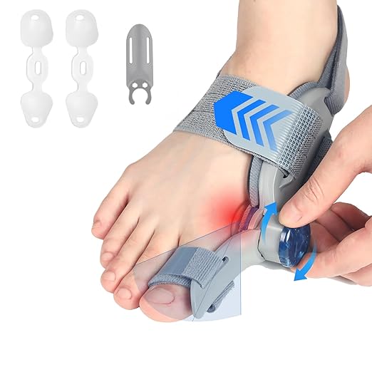 Adjustable Bunion Corrector for Women & Men Big Toe – The toe straightener Brace designed to relieve bunion discomfort – Built-in Night Bunion Correctors for Resting Comfort and Hallux Valgus Support