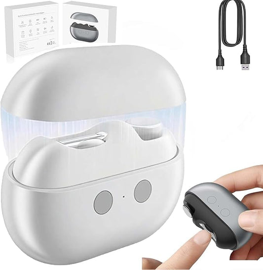 Imwing Easyclip, Imwing Nail Clipper,Electric Nail Grinder & Trimmer 2 - in - 1 with LED Light, Safe Automatic Nail Clipper for Seniors, Adults, Kids, Baby(White)