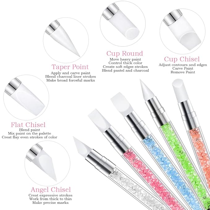 Nail Art Brush,27Pcs Set Nail Art Tools,Resin Nail Art Palette,5 Pcs Nail Art Sculpture Pen,2-way Acrylic Silicone Engraving Pen Dotting Pen Tools Nail Art Kit for Nail Art DIY