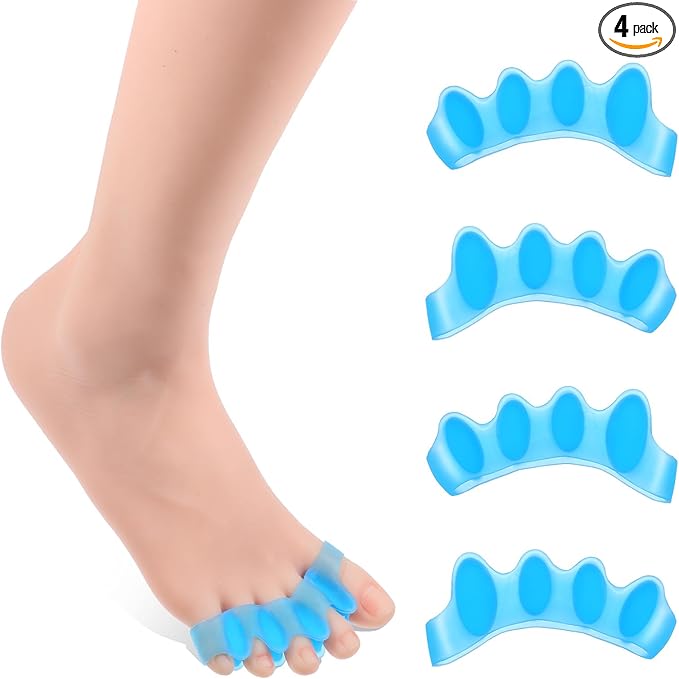 4Pcs Toe Separators for Women and Men, Hammer Toe Straightener Toes Spacers Bunion Corrector Plantar Fasciitis Relief Overlapping Toes Corrector for Foot Health and Pain Relief