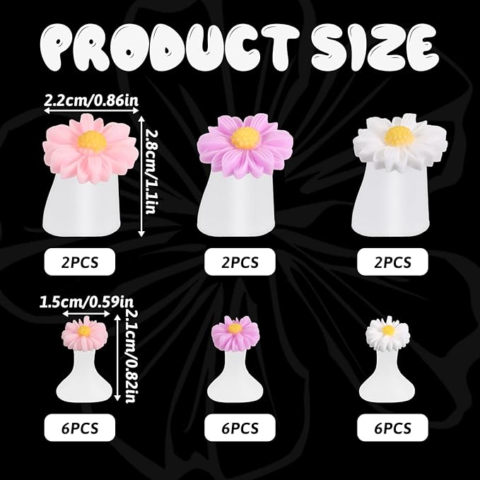 24 PCS Daisy Silicone Toe Separators for Pedicure, Flower Toes Spacers Pedicures Silicone Toe Nail Separator Pedicure Toes Dividers for Women Pedicures Nails Salon Foot Spacers Nail Art Tools