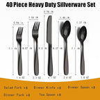40-Piece Black Silverware Set, Flatware Set - Image 2