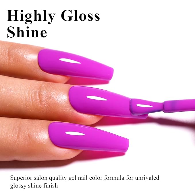 Imtiti Purple Gel Nail Polish, 15ML Pink Purple Gel Polish Autumn Winter Gel Nail Polish DIY Art Starter Manicure Salon