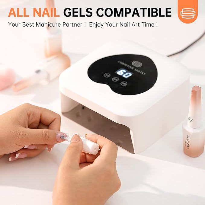 UV Nail Lamp, CHRISTINE SHELLY UV Light for Gel Nails, 48W Plug-in Mini Nail Lamp Nail Dryer with Touch Control Auto Sensor and 3 Timer Settings Nail Light Curing Lamp, Home Nail Art Tools