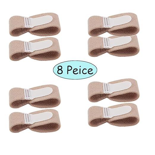 Broken Toe Wraps 8 Pack (Medium Size), Middle Toes Fabric Toe Splint Cushioned Bandages Finger Protectors Straightener Hammertoe Separators