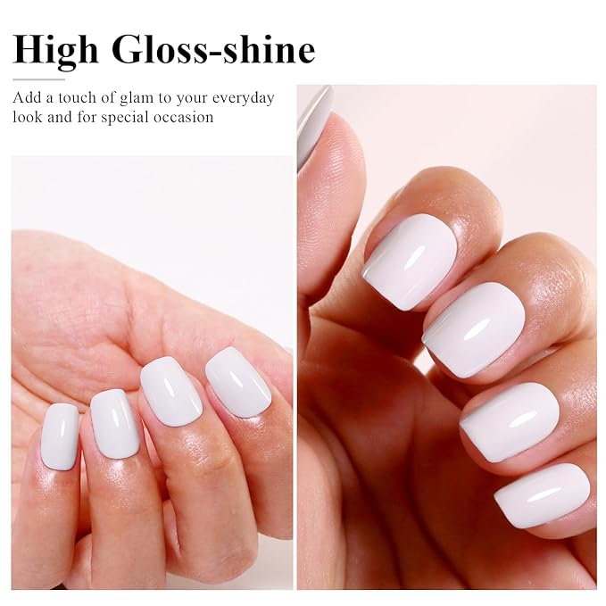 Imtiti Gel Nail Polish Set, Classic Christmas Red and White Gel Polish Soak Off LED U V Nail Gel Polish DIY Nail Art Starter Manicure Salon Gel Nail Polish Kit 10ML