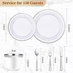 BESTVIP 900PCS Silver Dinnerware Set - Image 3