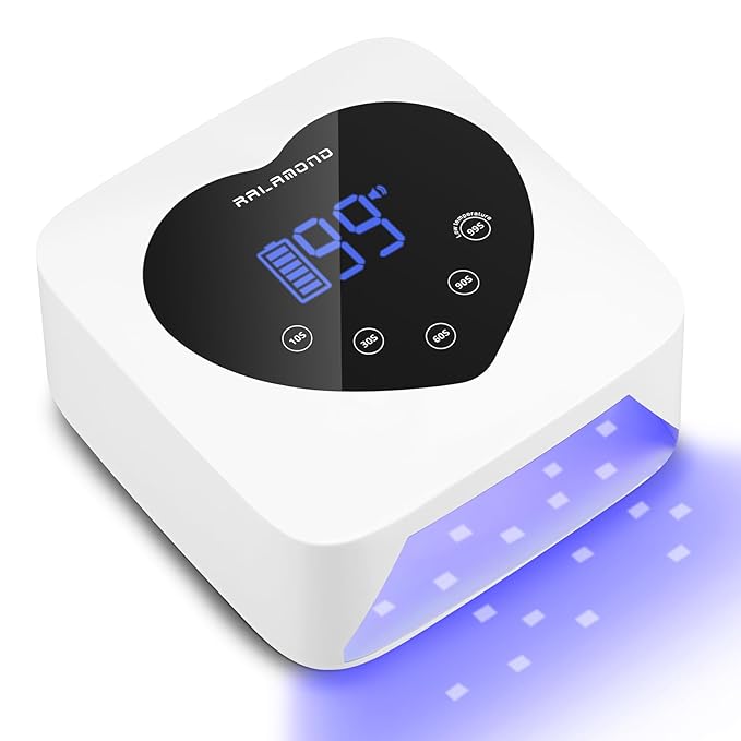 UV LED Nail Lamp, 72W Cordless UV Light for Nails, Rechargeable Nail Dryer Gel Polish Light with 5 Timer & Touch Display, Professional Fast Gel Nail Light Curing Lamp Auto Sensor (White)