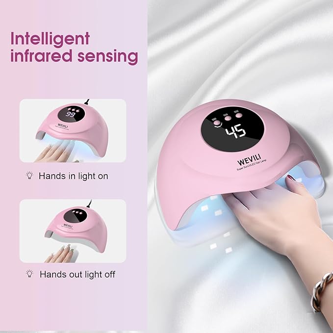 UV LED Nail Lamp, 72W Nail Dryer for Gel Polish with 24 LED Beads 3 Timer Setting, Professional Nail Light UV Nail Lamp for Gel Nails with Auto Sensor& LCD Screen