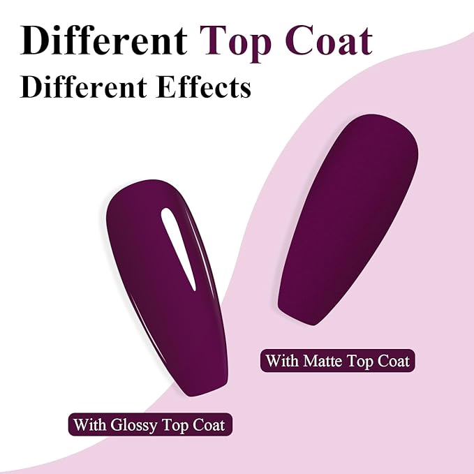 Imtiti Burgundy Gel Nail Polish, Burgundy Red Purple Gel Polish Autumn Winter Soak Off UV LED High Gloss Art Manicure Salon DIY Design 10ML