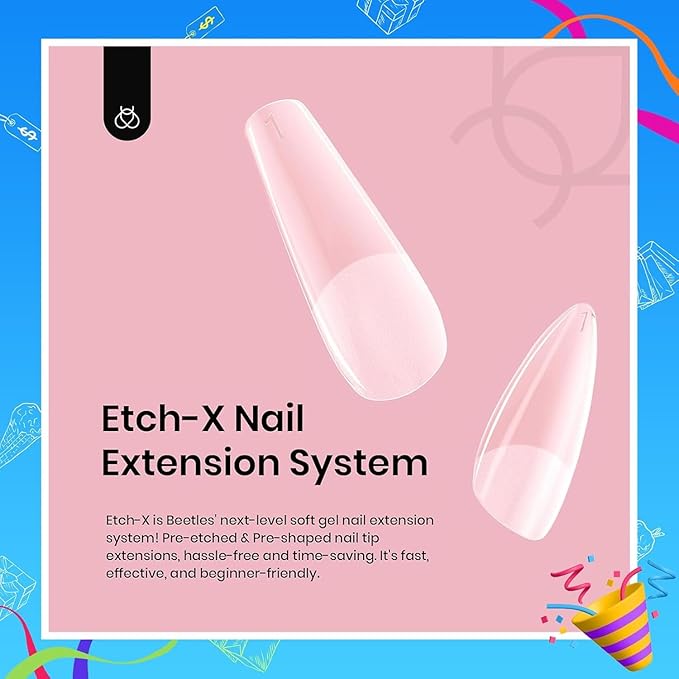 Beetles Short Almond Nail Tips: 12 Sizes 288 PCS Half Matte Full Cover Press On Gel Tips Clear Acrylic Gel Nail Tips Almond Shape for DIY Extension