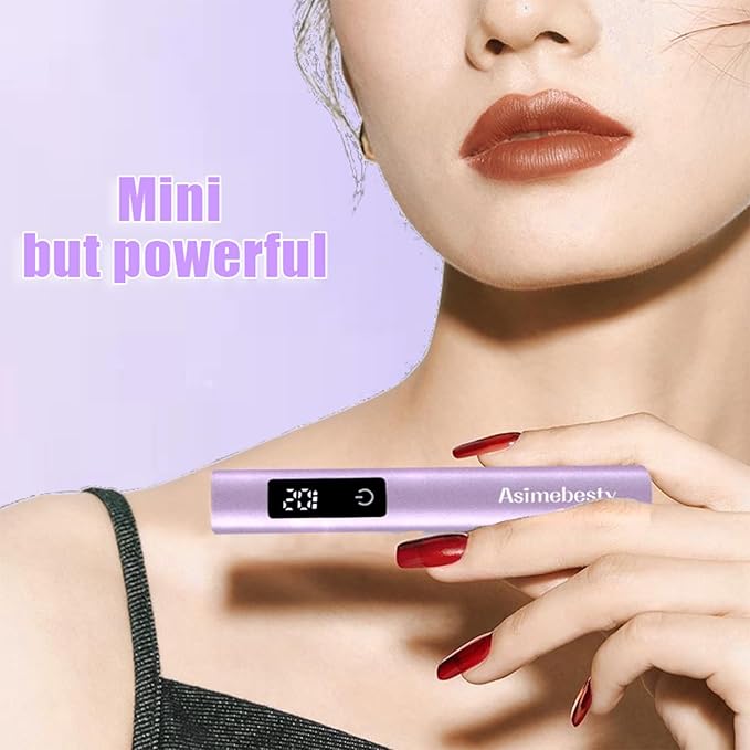 UV Light for Gel Nails, Mini UV Nail Lamp Hand held with Stand, Portable Small Nail Dryer Light for Gel Polish with 3 Timers, Rechargeable Cordless UV Light Nail for Fast Curing, Violet