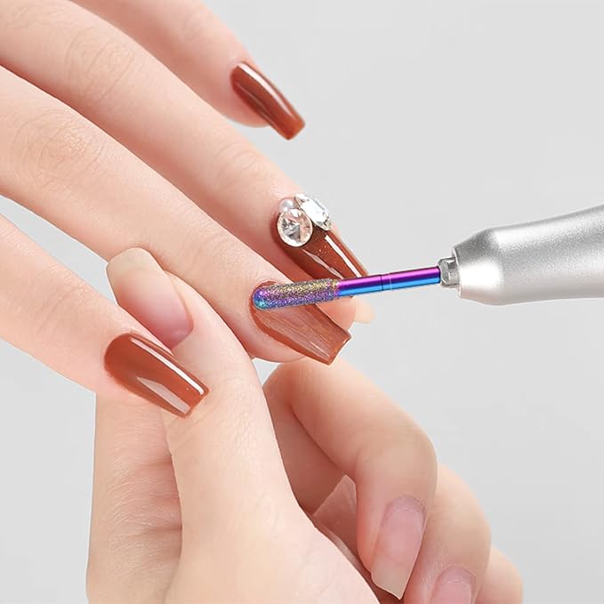 Pack of 30 Nail Drill Bits Colourful Diamond Professional Nail Cutter Attachments Removal Gel Acrylic Cuticle Tungsten Carbide Nail Drill for Manicure Pedicure