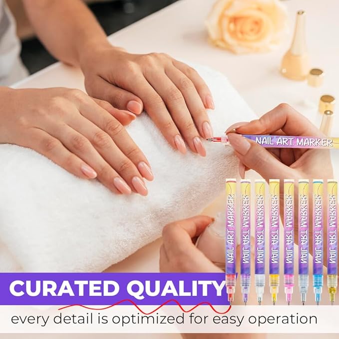 12 Color 3D Nail Art Pens Set, Nail Art Pens for Painting Nails Art Markers for Gel Nails