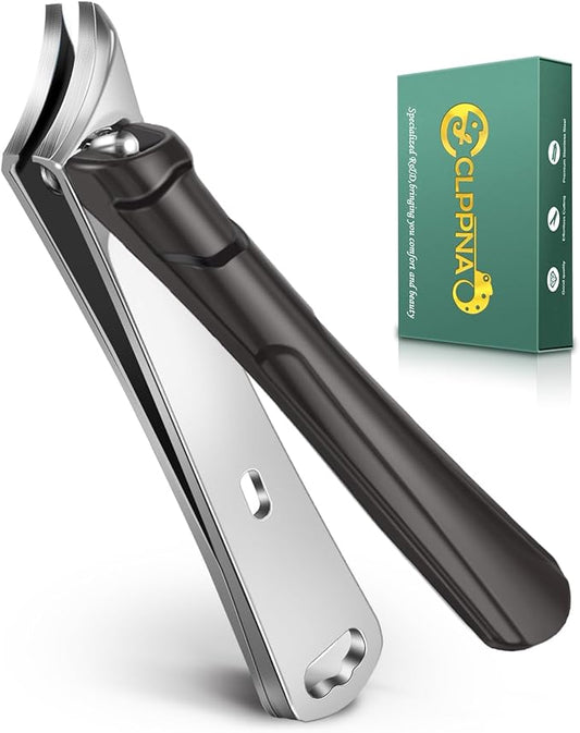 Ingrown Toenail Clippers, CLPPNA Curved Blade Edgy Nail Clipper for Thick Toenails, Angled Ingrown Toenail Clippers for Seniors, Men, Women with Nail File, Toe Nail Clippers for Ingrown Toenail Tool