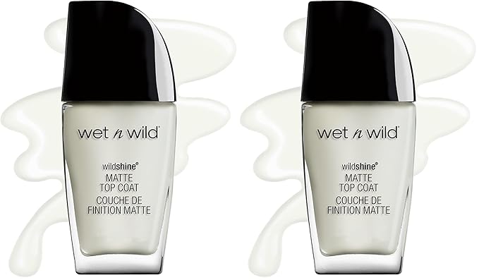 wet n wild Wild Shine Nail Polish, Matte Top Coat (Pack of 2)