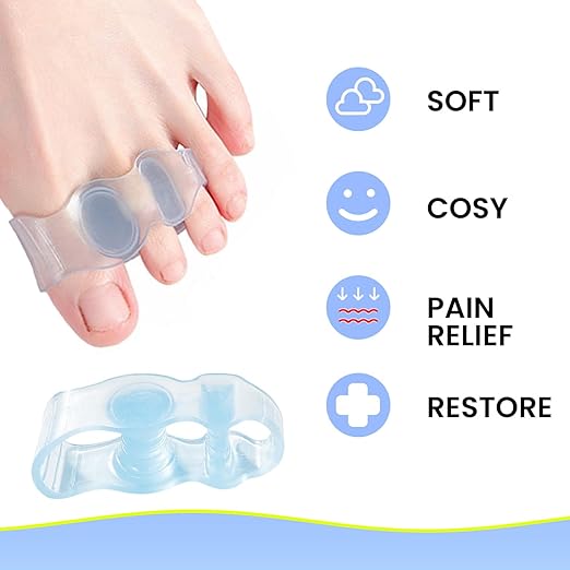 Toe Separators for Correcting Bunions and Restoring Toes to Their Original Shape for Men and Women – Toe Spacers Bunion Corrector (Light Blue)