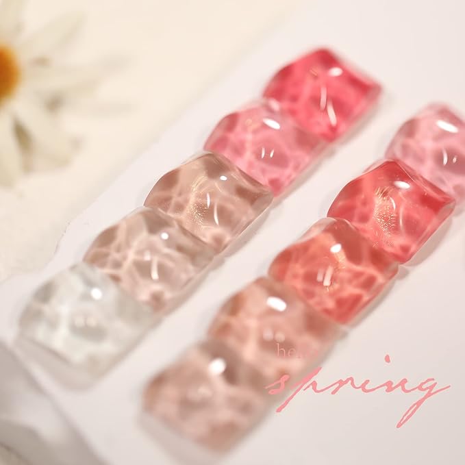 Jelly Shimmer Gel Nail Polish Set, 10 Colors Translucent Natural Milky White Pink Nail Polish Gel, UV/LED Soak Off Gel Nail Kit DIY Nail Art Salon Manicure Gifts for Women Girls.