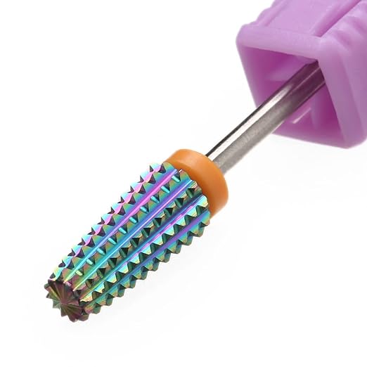 5 in 1 Nail Drill Bits,Rainow Two Way Rotate use for Left and Right Handed, Fast Remove Acrylic or Hard Gel - 3/32" Shank Manicure, Nail Art Tool (2XC, Rainbow)