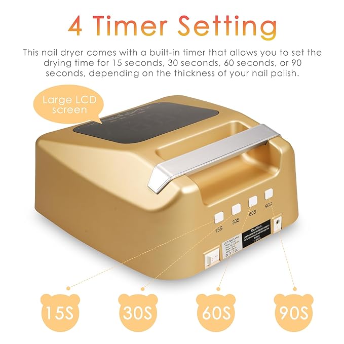 72W UV LED Nail Lamp Quick Drying Gel Nail Dryer with 4 Timer Settings Smart IR Sensor Nail UV Light for Gel Polish Gel Curing Lamp for Toes Nails Compatible with All Gel Type
