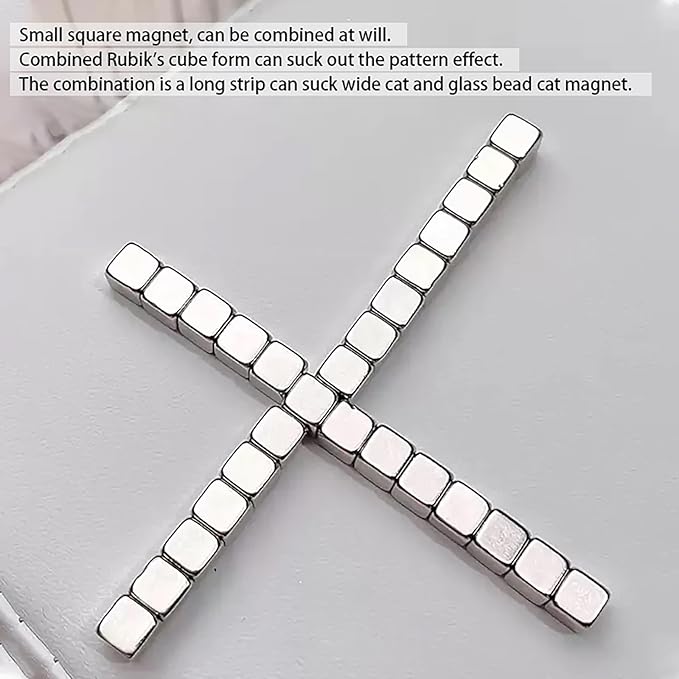 2Pcs/Set Cat Eye Nail Magnet Tool Square Magnet Stick Multi-Function Cat Eye Gel Nail Polish Magnetic Wand Cat Eye Nail Magnetic Magnet for Nails Salon Accessories