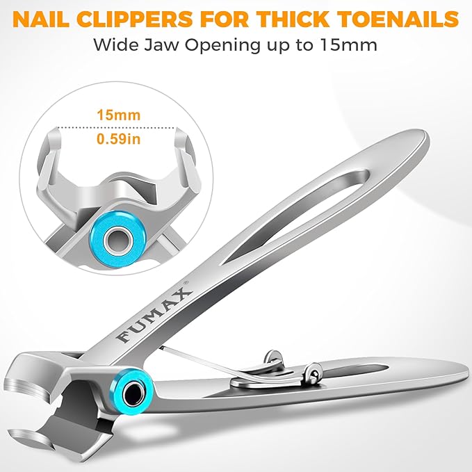 Nail Clippers for Men Thick Nails with Catcher, Large Toe Nail Clippers for Thick Toenails for Seniors with Wide Jaw Opening, Sharp Fingernail Clipper Cutter Set with Long Handle Gifts for Men Women