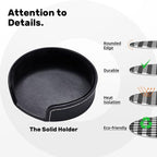 6 Pcs Black White Striped Plaid Leather Coasters - Image 5