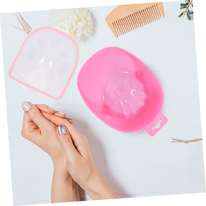 2pcs Nail Soaking Bowl Double Compartment Manicure Soak Bowl Nail Tips Soak Art Relaxing Spa Tool