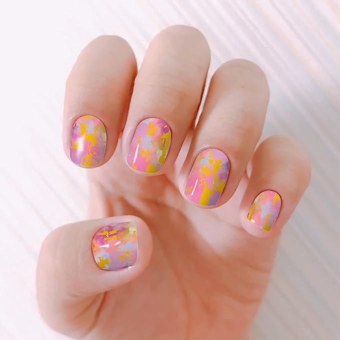 WOKOTO 12 Sheets Glitter Gradient Nail Polish Stickers for Women Marble Nail Stickers Full Nail Wraps Stickers for Nails Gel Nail Polish Strips Stick On Nails for Women Girls Gel Nail Strips