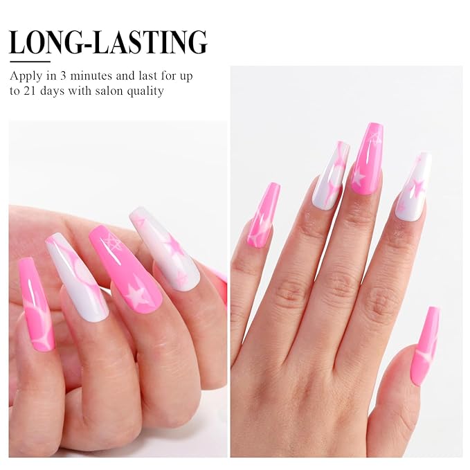 Imtiti Pink Gel Nail Polish, Bright Pink Gel Polish High Gloss Soak Off UV LED Spring Summer Art Manicure Salon DIY Design 10ML