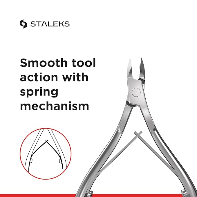 Staleks CLASSIC 12 Cuticle Nippers – 5mm Blade – Stainless Steel – Compact Design – For Home Manicure & Pedicure