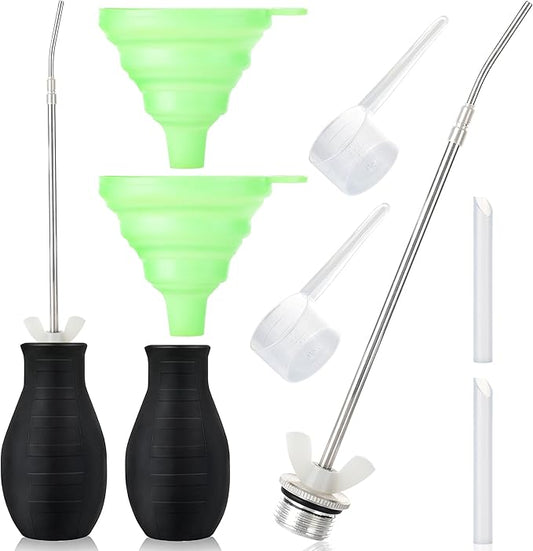 Diatomaceous Earth Powder Duster, 2 Pack, Garden Applicator with Long Metal Tube, Bulb Duster Tool for Home Use (2PCS)
