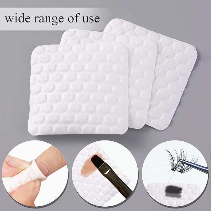 200pcs Nail Polish Remover Lint Free Nail Wipe, Soft Absorbent White Cotton Pad for Eyelash Extension Glue Cleaner Soak To Remove Acrylic Gel Push-Down Pump Dispenser Bottle 290ml(9.81fl.oz)