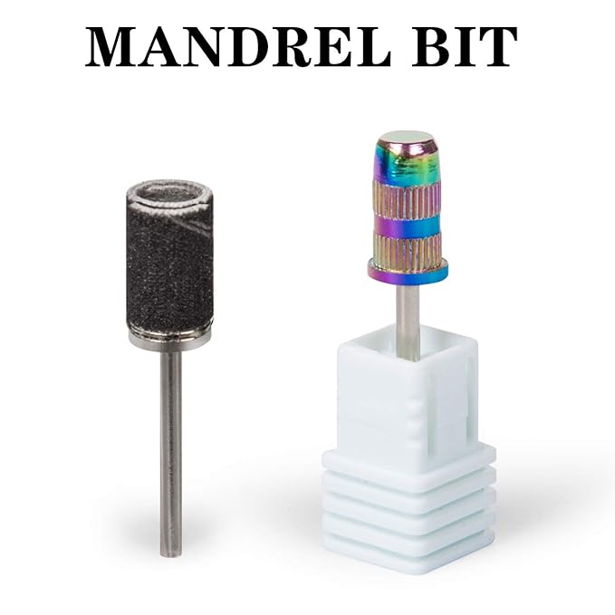 Lavinda Sanding Bands Nail Drill Bits 300Pcs Grits Electric File Nail Sanders Professional Drill Bits Set #80#150#240 Zebra Grinder Band Colorful 3/32" Mandrel Bit for Manicures Nail Drill Machine