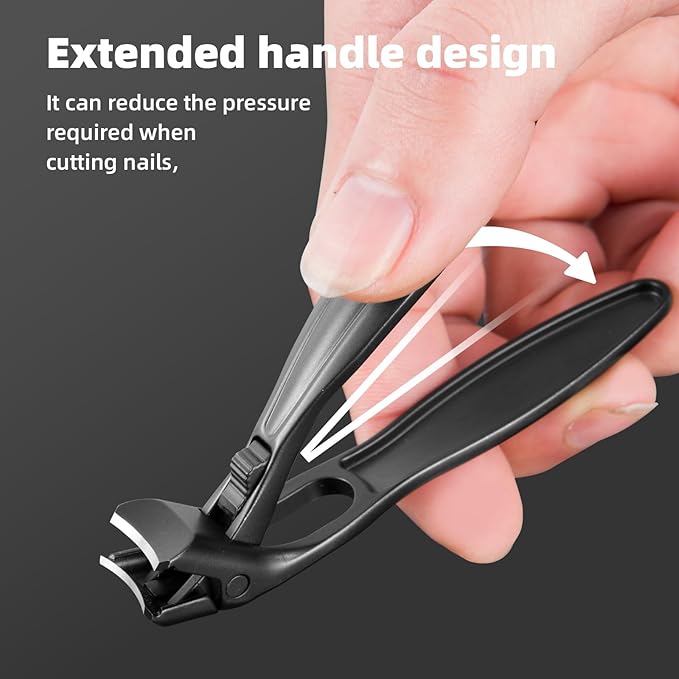 Ultra Wide Nail Clippers, Suitable for The Elderly and Pregnant Women, Professional Sharp Stainless Steel Nail Clippers, Anti Splash self Collecting Nail Room, Suitable for Thick or Hard Nails