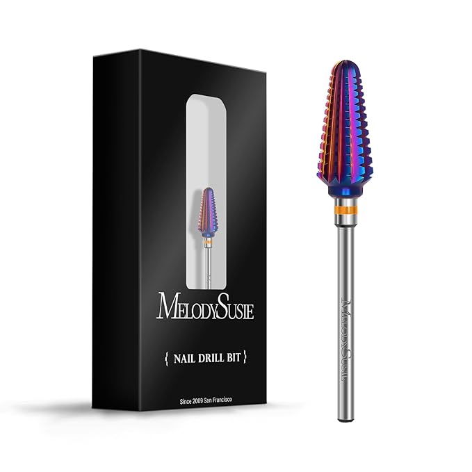 MelodySusie Professional Tornado Nail Drill Bits, 3/32'' Carbide Tungsten Multi-function Bits, Suitable for Manicure Pedicure Cuticle Gel Polishing, Salon Bits, Purple, Series Bit-X, 3XC