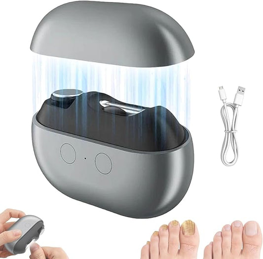 Nail Clipper - 2026 Smart Nail Clippers for Seniors, Electric Nail Clippers with LED Light, Painless Toenail Trimmer for Thick Nails, Arthritis, and Low Vision, Easy Trimming and Cleanup (Gray, 1 pc)
