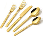 Gold Silverware Set, 60 Piece Flatware Cutlery Set by KINGSTONE
