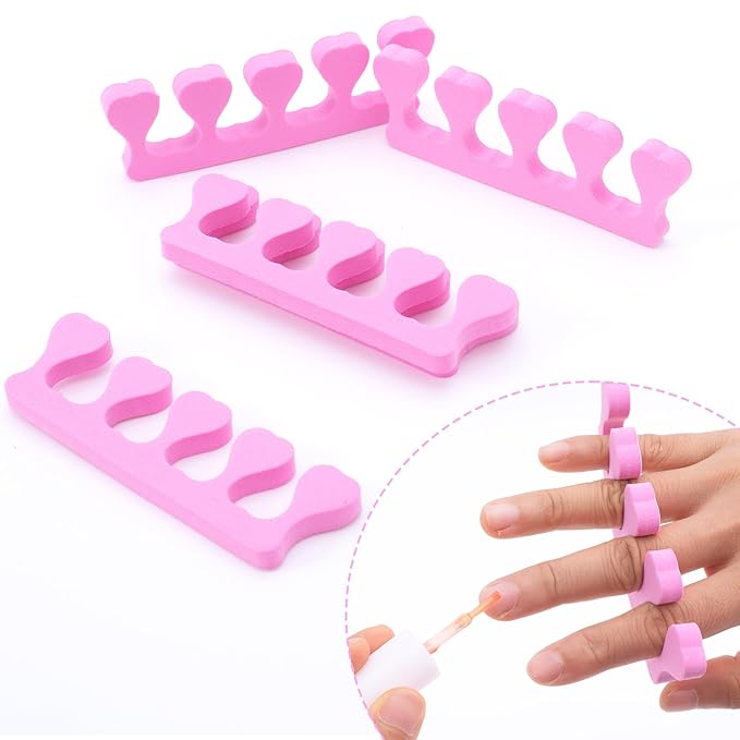 14 Pcs Toe Separators for Women Pedicure, Toe Separators for Pedicure, Pedicure Toe Separators, Comfortable Toe Dividers for Nail Art, Polishing, Pedicure (Pink)