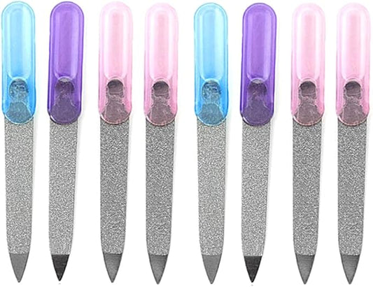(8 Pack) 3.5 inch Stainless Steel Metal Nail File for Fingernails, Toenails, Scraping, Strengthening, Finger Manicure File